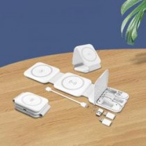 多功能折疊無線充電器數據線收納盒